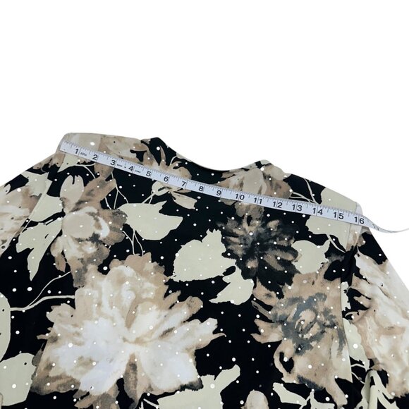 Jessica Howard Women Floral Print Sequin Jacket Maxi Dress Set SZ 6 Black/Beige - Picture 7 of 16